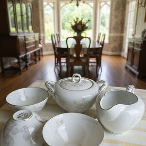 Elegant Floral Porcelain Dining Set